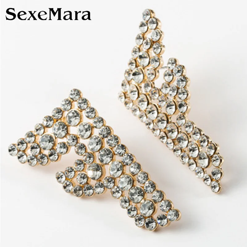 

SexeMara Hyperbole Acrylic F Letter Drop Earrings 2 Color Setting Gem Simple Personality Earrings For Women Bihemia Decoration