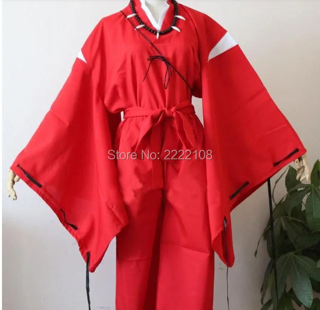 Cosplay&Ware [14]Anime Cosplay Costume Uniform Red Kimono Men’s Halloween Party Coatpantswigearsnecklacebracelets -Cosplay&Ware anime Shop