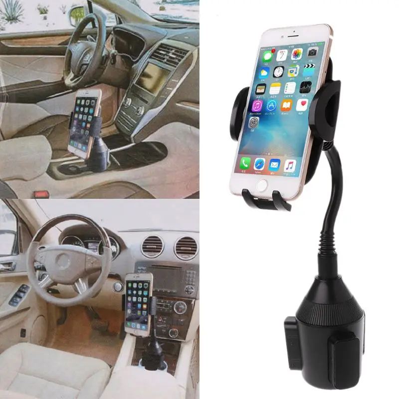 

Universal Adjustable Car Gooseneck Cup Holder Cradle Mount Stand for 3.5-6.5" Smart Phone Xiaomi Huawei Mobile Phone