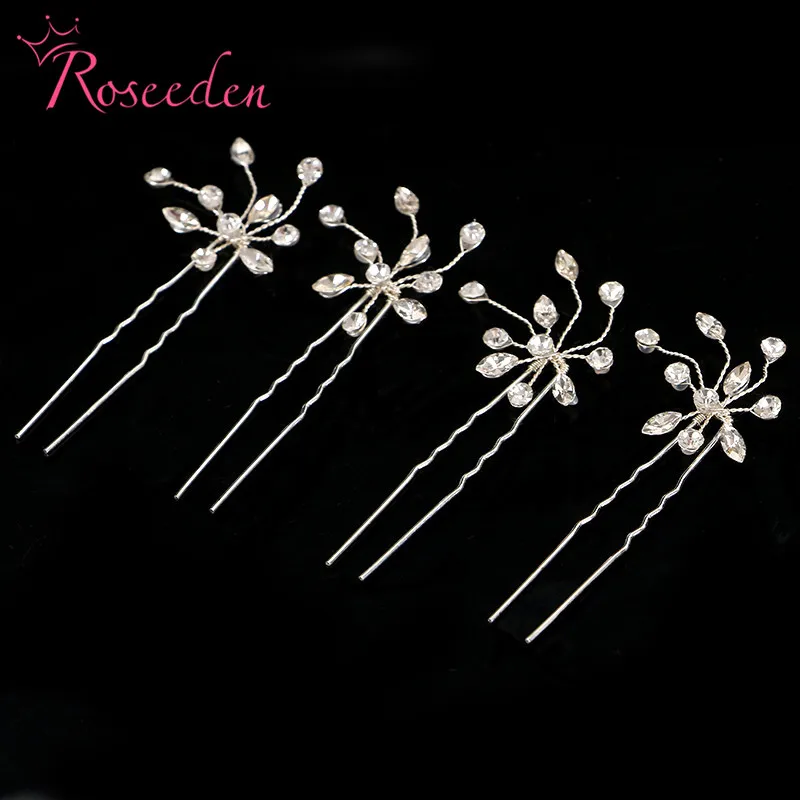 Handmade Shiny Rhinestones Bridal Hairpins Princess Pageant Hair Pins