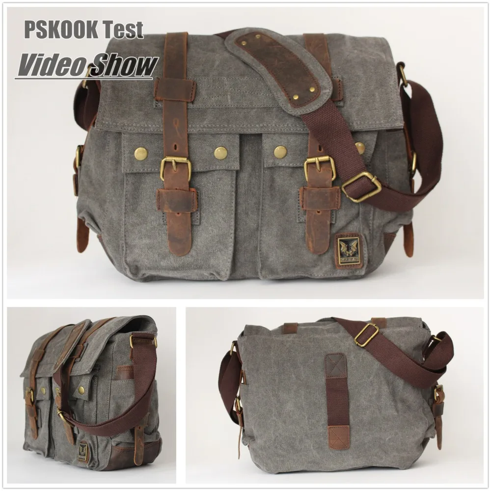 Messenger Bag Men's Vintage Canvas School Military Shoulder Bag Retro