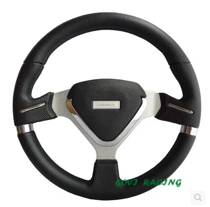 

Black steering wheel 320mm racing Car Steering-wheel sports leather steering wheel wheels cover covers car-detector