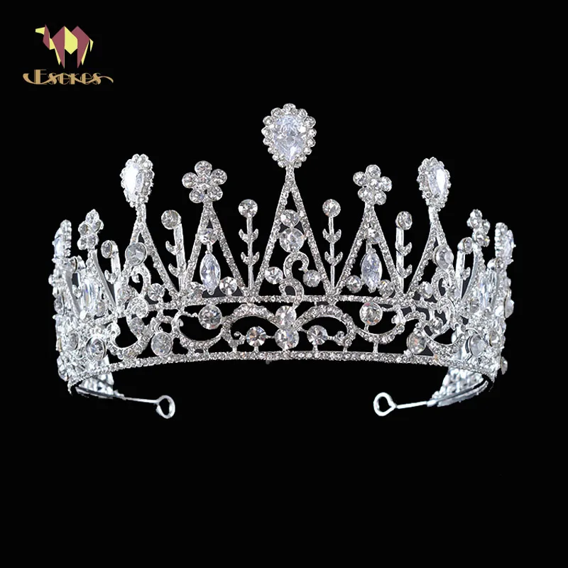 

ESERES Cubic Zirconia Bridal Tiara Silver Wedding Crown For Women Wedding Hair Accessories Coroa de noiva