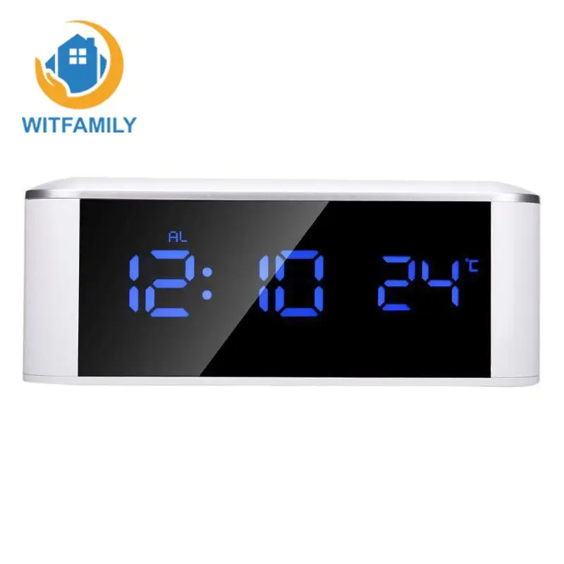 

Alarm Clock Usb Electronic Backlight Desktop Lamp Night Light Digital Table Clocks Led Mirror Thermometer Display Watch