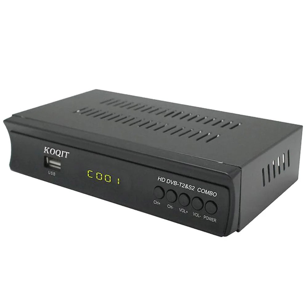 KOQIT FTA Digital Terrestrial Satellite DVB-T2 DVB-S2 Combo Receiver Decoder AC3 TV Tuner IPTV m3u iks Key Cline Youtube Wifi