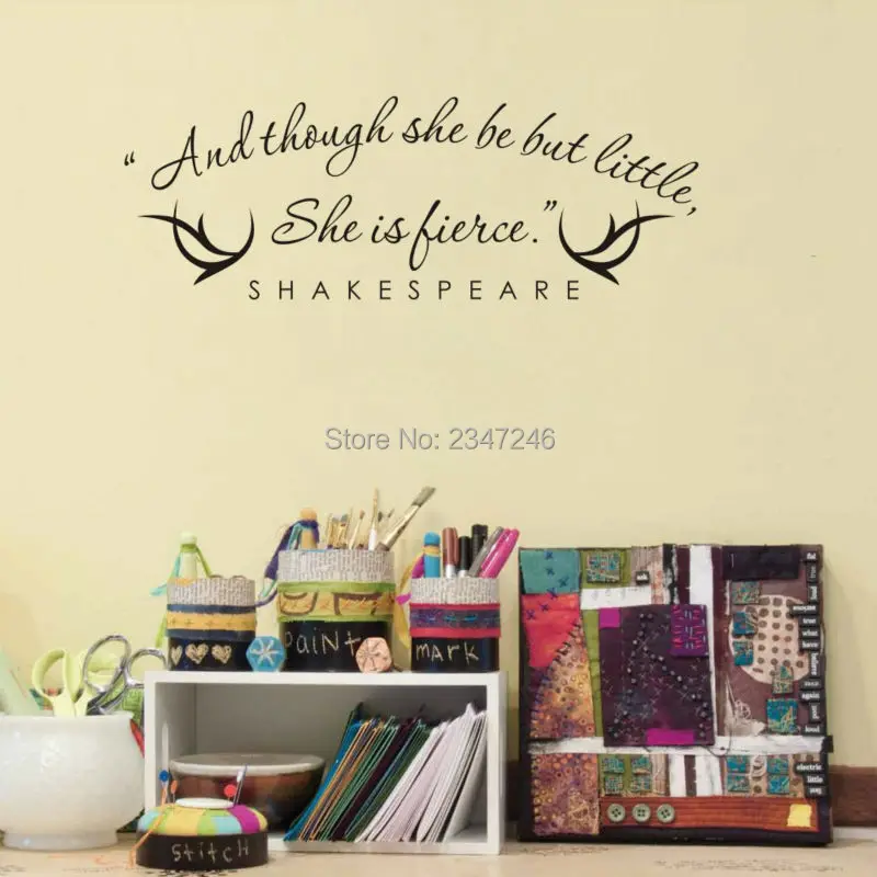 Shakespeare Zitate Wandaufkleber Und Obwohl Sie Aber Wenig Dekoration Removable Dekore Home Decor Wall Stickerquote Wall Sticker Aliexpress
