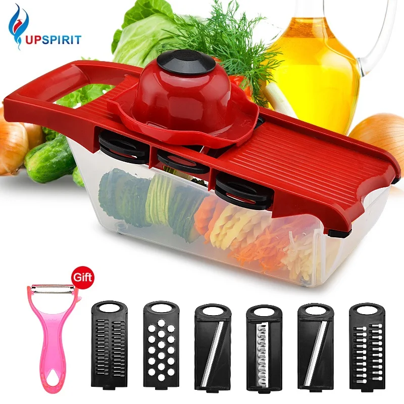

Upspirit Vegetable Cutter Fruit /Vegetable Grater With Plastic Box Carrot Potato Slicer Fruit Shredders Kitchen Accessories