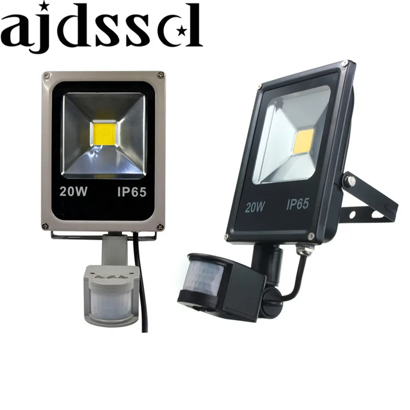 LED Flood lights 10W 20W 30W 50W Pir Motion sensor Outdoor Lighting Reflector Spot IP65 Floodlights Garden WallLamp