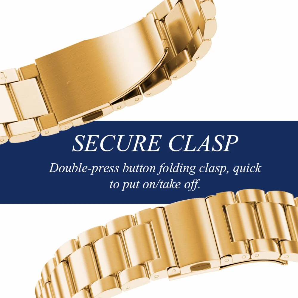  BUMVOR stainless steeel Watchband for Samsung gear s3 s2 wrist Smart Watch Band Link Strap Bracelet Links Watchband for iWatch