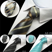 Ricnais Новинка 8 см жаккардовый тканый шелковый галстук для мужчин полосатый галстук мужской галстук для шеи Свадебная деловая Вечеринка Заводская распродажа