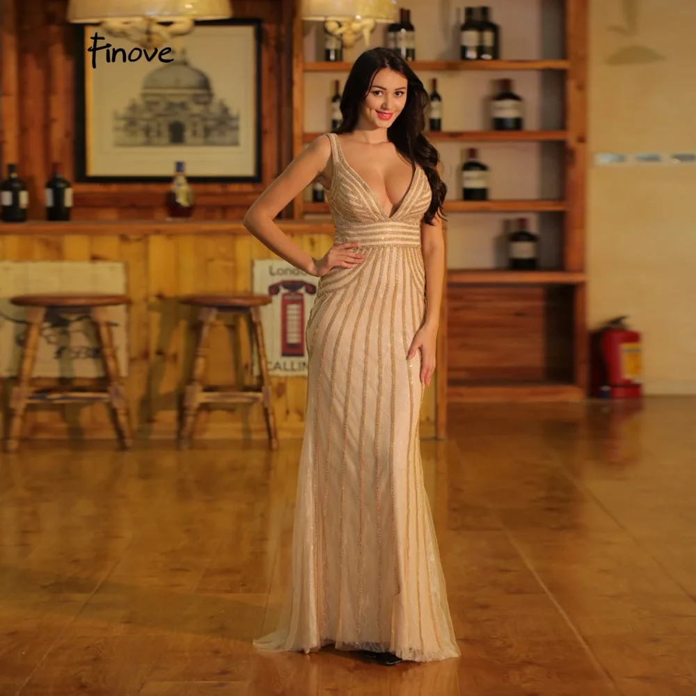 Женское вечернее платье с открытой спиной V образным вырезом|beaded evening dresses|evening beaded
