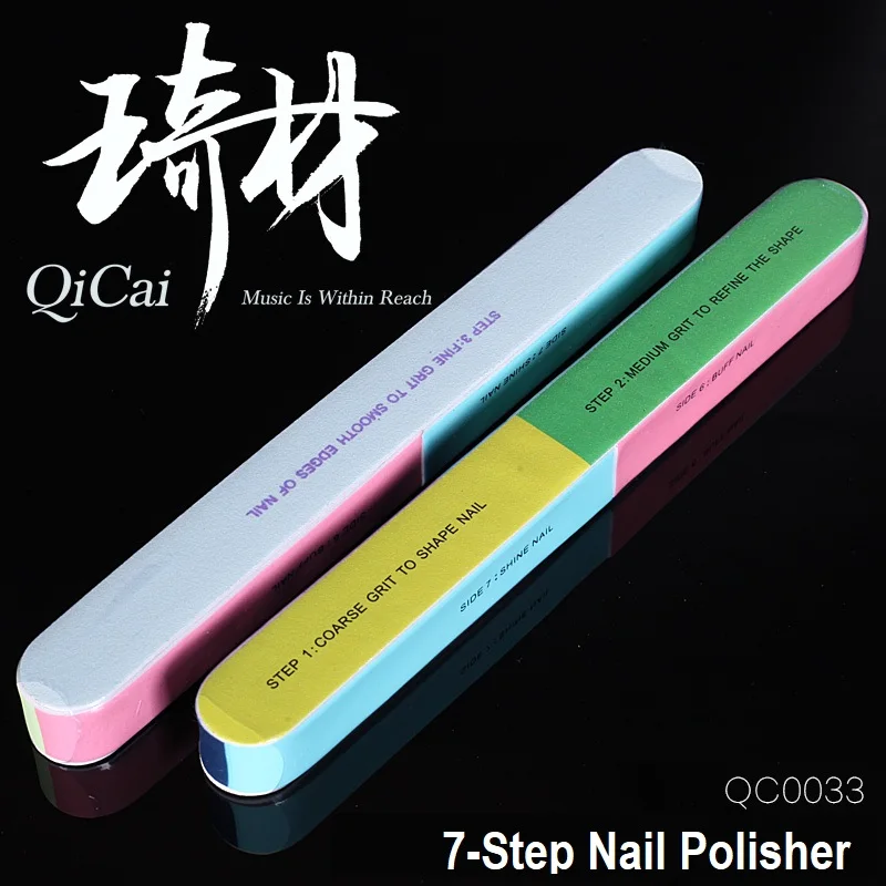 QiCai QC0033 7 Step Nail Care Polish Filer for Guitar Finger Style