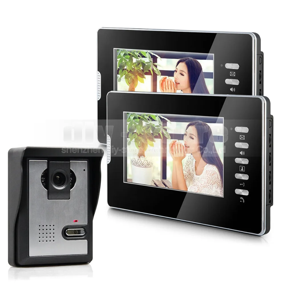 

DIYSECUR 7" Wired Video Door Intercom Vandalproof Camera 600TVL Night View Unlocking 1V2