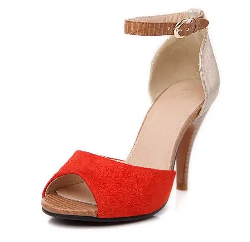 

2019 spring and autumn new shoes woman high heel color matching fish-mouth shoes women high-heeled shoes buckle sexy super high-