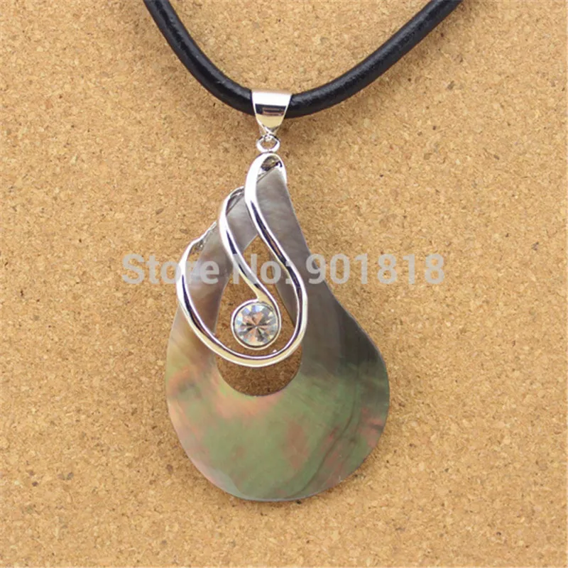 

3.8x7cm Natural Mother of Pearl Shell Pendant Charms Sea Paua Shell Pendant for DIY Necklace Jewelry Making Accessories F1124