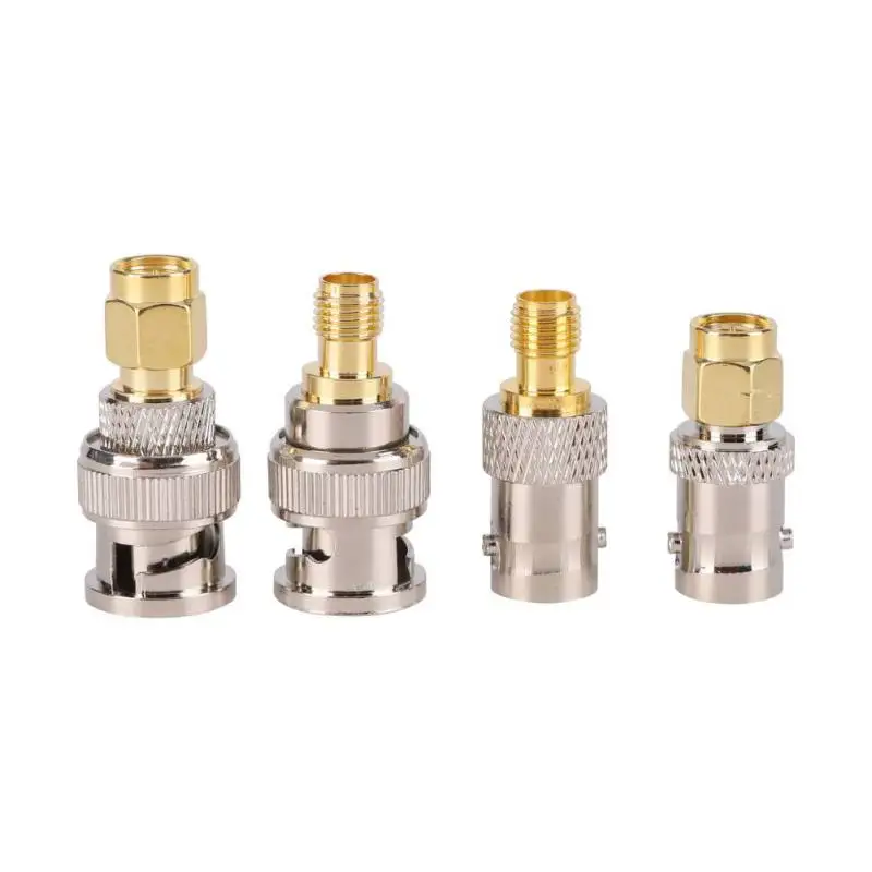 

4 pcs SMA TO BNC Connectors Type Male Female RF Connector Adapter Test Converter Kit Set