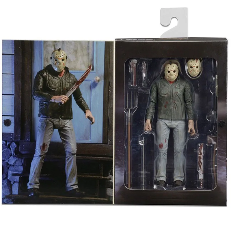 Oirginal NECA Friday The 13TH Part3 3D Фредди против Джейсона ПВХ фигурка Коллекционная для детей игрушки подарки Brinquedos