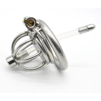 CHASTE BIRD Stainless Steel Cock Cage Penis Ring Male Chastity Device with catheter Stealth New Lock tube Adult Sex Toy A282 1