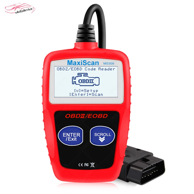 Ferramenta de Diagnóstico para Automóveis com Leitor de Código Maxiscan Scanner Automotivo Eobd ii ms 309 Ferramenta Linguagem Obd