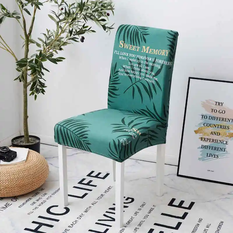 Parkshin модное кресло покрывает современный чехол для кухонного стула Свадебная накидка на стул из спандекса эластичный Цветочный Принт для столовой - Цвет: 004
