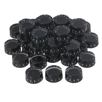 

Yibuy 80x Speed Control Knobs Black with White Number for Electric Guitar