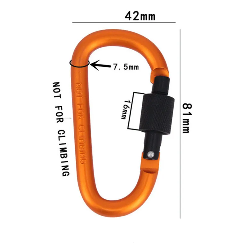 Открытый альпинистский рюкзак карабин 8 см алюминиевый карабин d-кольцо брелок зажим походный брелок карабин для путешествий на открытом воздухе