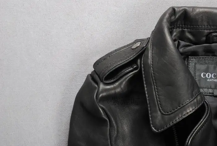 Приталенная мотоциклетная куртка из овчины, женская черная модная куртка из натуральной кожи с карманами на молнии, верхняя одежда для женщин