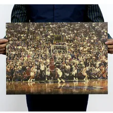 Винтажная баскетбольная звезда Майкл Джордан Классический зуммер Битер Плакат Бар домашний декор ретро крафт настенная бумажная наклейка 51x35 см