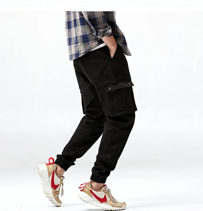 Mens Cargo Pants Multi-pockets Baggy Men Pants Casual Trousers black Overalls Pants Cargo Pants high quality Big size 34-5-6-7XL