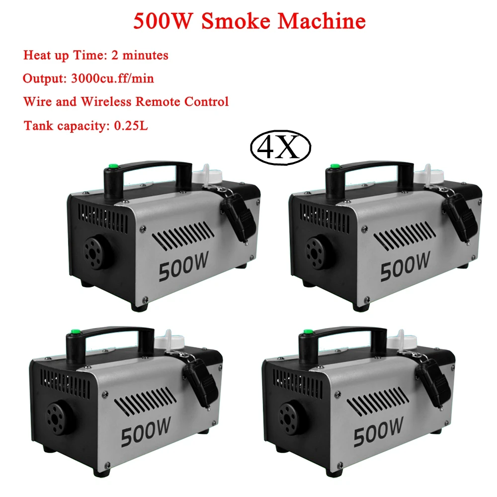 

4Pcs/Lot High Quality Wireless Control LED 500W Smoke Machine Fog Machine / Professional Stage Fogger Stage 500W Smoke Ejector