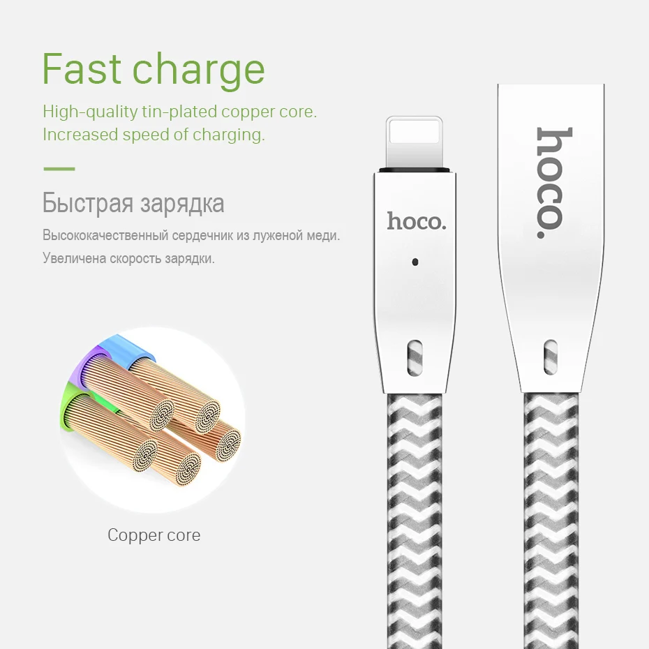 HOCO USB кабель для iPhone X XR XS MAX 8 7 6s Plus светильник ning кабель для iPad мобильного телефона 2.4A кабель передачи данных для быстрой зарядки светодиодный светильник