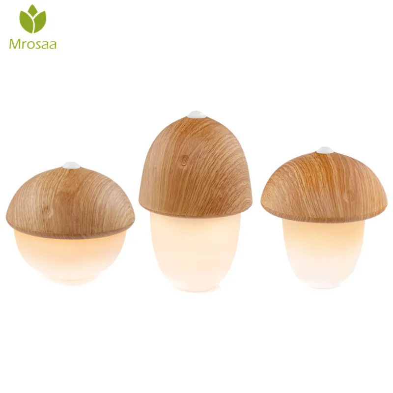 

Mrosaa Creative 4W Desk Lamp Touch-Sensor 3 Light Modes Bedside Night Light Mushroom/Olive/Acorn USB Rechargable Reading Lamp