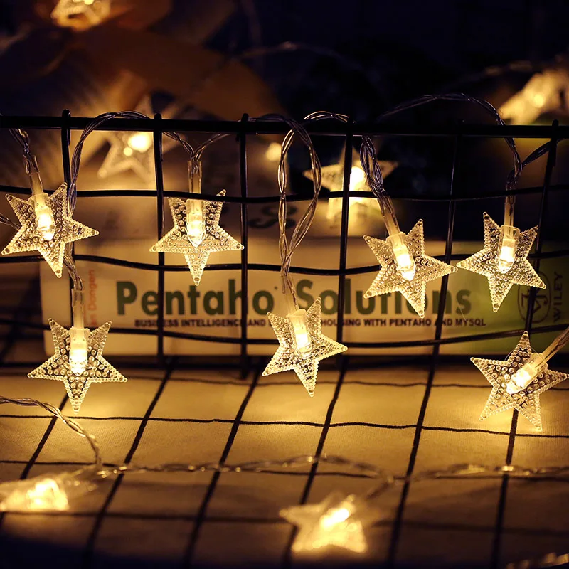 

Romantic Style LED Lighting Strings 3M 1.5M Warm Light Stars Fairy Light For Christmas Holiday Wedding Home Decoration