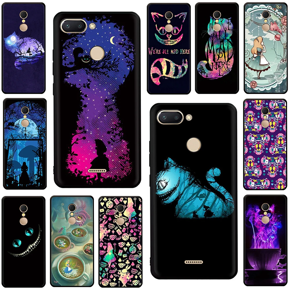 

Alice in Wonderland Cheshire Cat Soft Silicone phone Cover for Xiaomi Redmi 4A 6A S2 Note 7 8 4 4x 5 6 Pro 7A K20 Pro