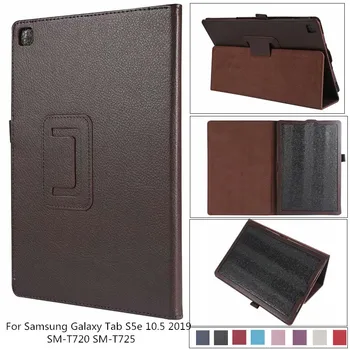

For Samsung Tab S5e 10.5 2019 litchi Flip Tablet Cases For Tab S5E 10.5 SM-T720 T725 Stand Cover Soft Protective Shell + film