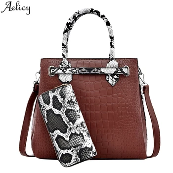 

Aelicy Women's Fashion Alligator Pu Leather Shoulder Bag Lady Versatile Simple Boston European And American Style Crossbody Bag