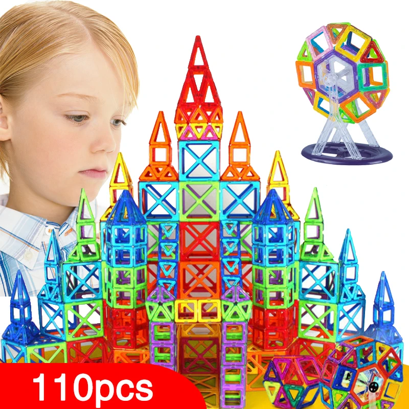 

KACUU Mini Magnetic Blocks Magnetic Designer Building Construction Toys Set Magnet Game Educational Toys For Children Kids Gift