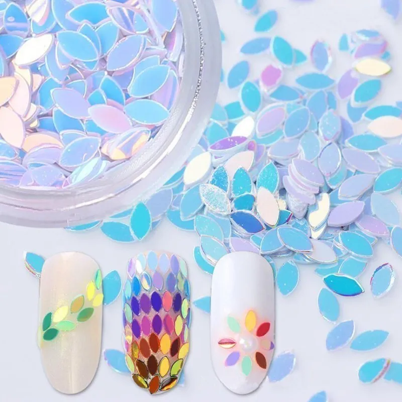 

Nail Art Decoration Holographic Chameleon Nail Sequins Horse Eye Shaped Dazzling Paillette Flakes Nails Accessories