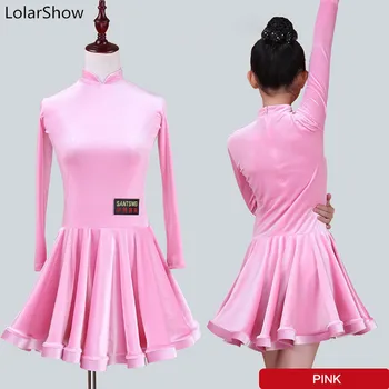 

Girl's Latin Dance Leotards Chacha Rumba Dance Dress For Kids Competition Dance Skirt