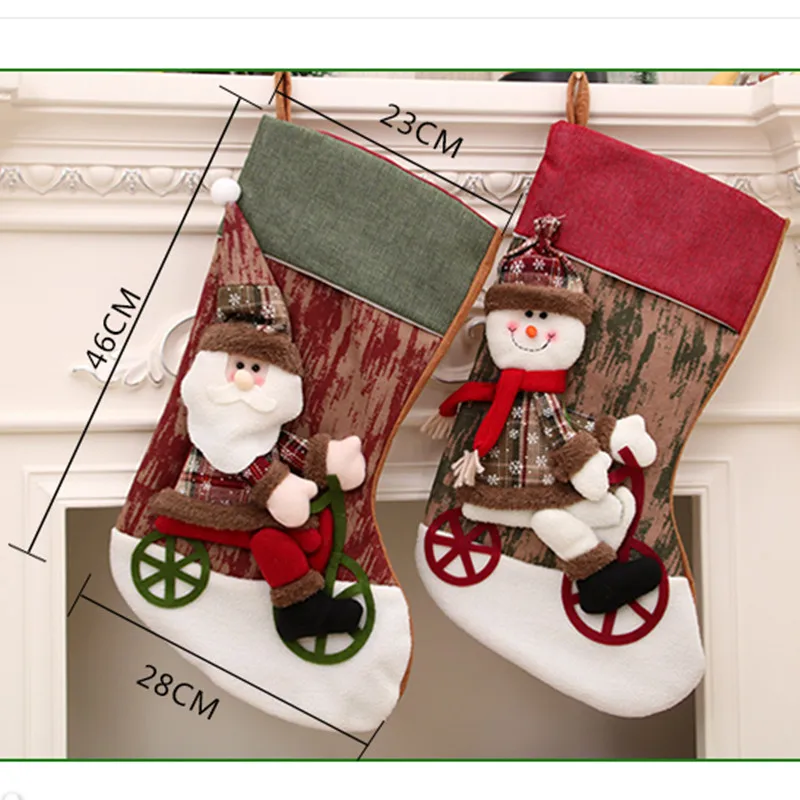

1pcs Santa Claus Socks Christmas Tree Pendant Christmas Socks Gift Bag Gift Xmas Home Decoration Large QDD9667