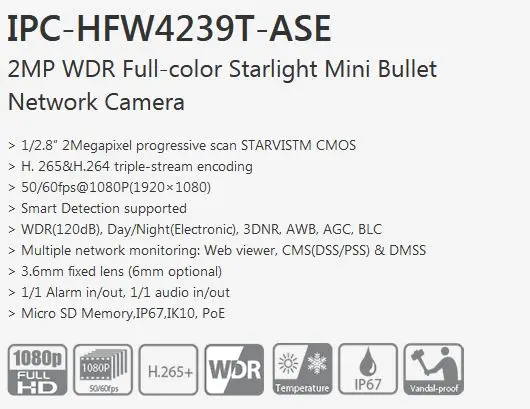 IPC-HFW4239T-ASE Features