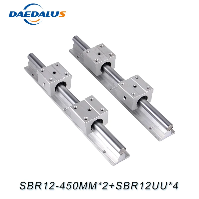 

CNC Linear Rail SBR12 450MM 2PCS 12MM With SBR12UU 4PCS Linear Guide 12MM Ball bearing For CNC Parts Linear Shaft