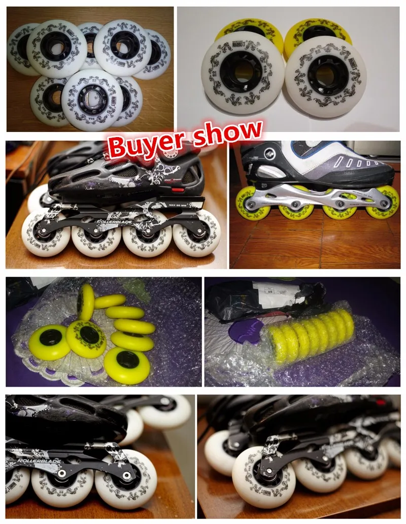 SKATING 90A Inline Skates Wheels Slalom Braking Roller Skate Wheels For Street Sliding Free Skating Shoes Wheel