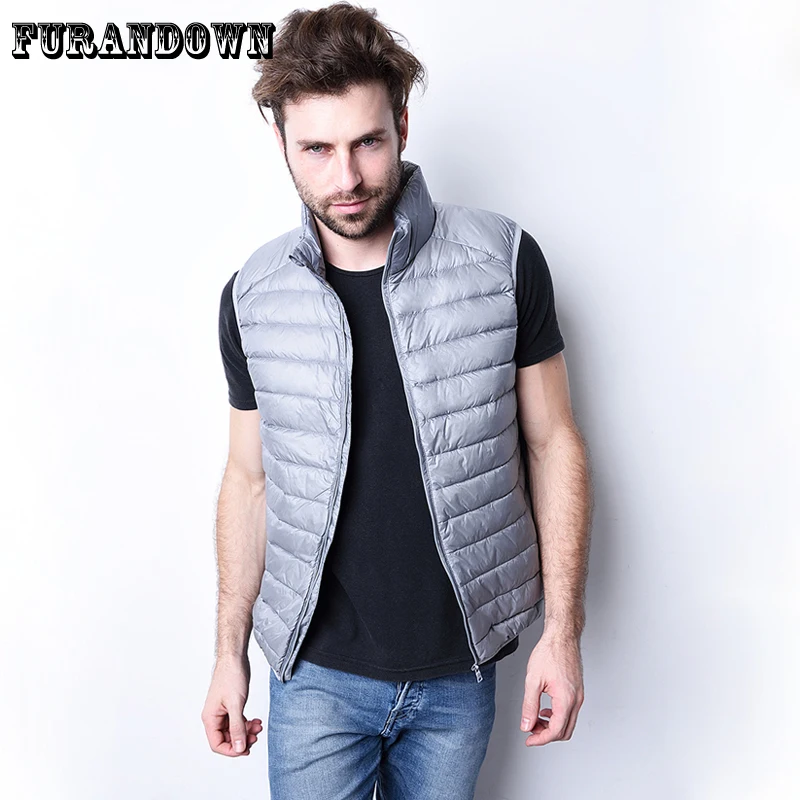 Men Winter Down Vest Coat Ultra Light Down Sleeveless