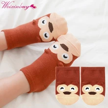 Medias niño pequeño orejas pequeñas calcetines de algodón niños bebé patrón de dibujos animados Calcetines antideslizantes S M nueva llegada(China)
