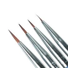 4Pcs Acrylic Uv Gel Nail Art Paint Drawing Brush Kit Polish Pen Brush Drawing Stripe Liner Nail Art Tools