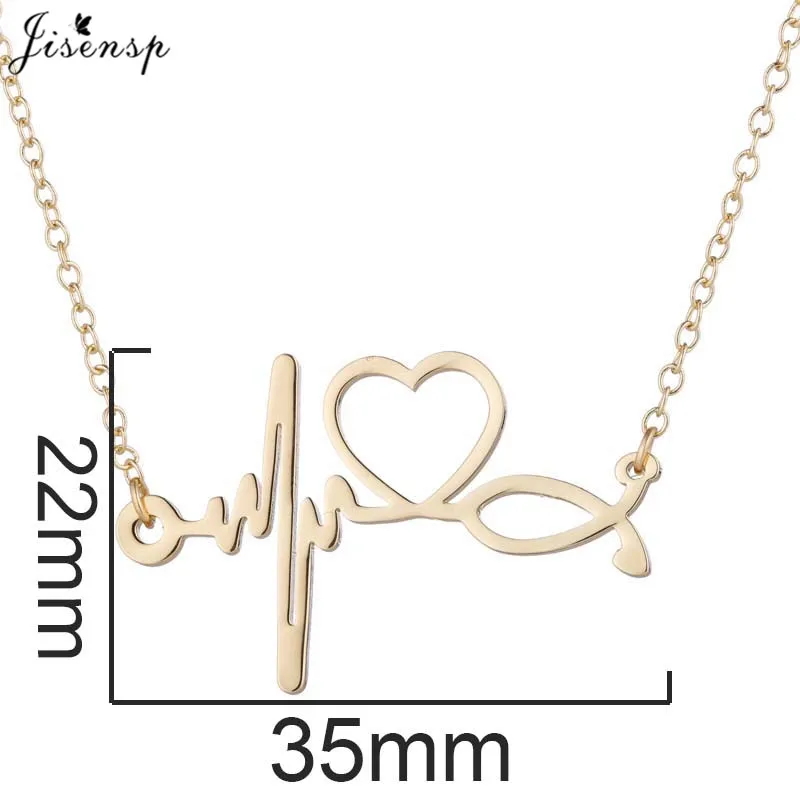Jisensp модное стетоскоп pendant ожерелье романтическое сердце из нержавеющей стали ожерелье s для женщин медсестры доктора подарки