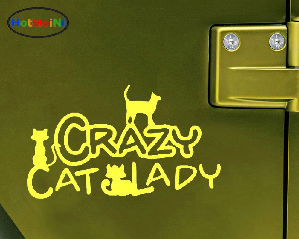 HotMeiNi автомобильный Стайлинг Crazy Cat Lady стикер s виниловая наклейка автомобильная