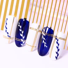 Цвета: золотистый, серебристый 3D-Наклейки для ногтей полоса линии ногти наклейки "сделай сам" Nail Art Наклейки декоративная лента советы