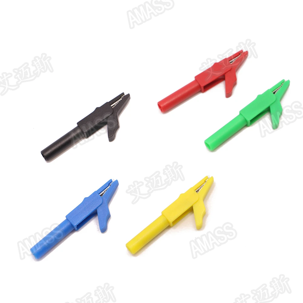 

5pcs Amass 4.0mm Pure copper Large current fully insulated alligator clip Connection 4MM plug PA Shell